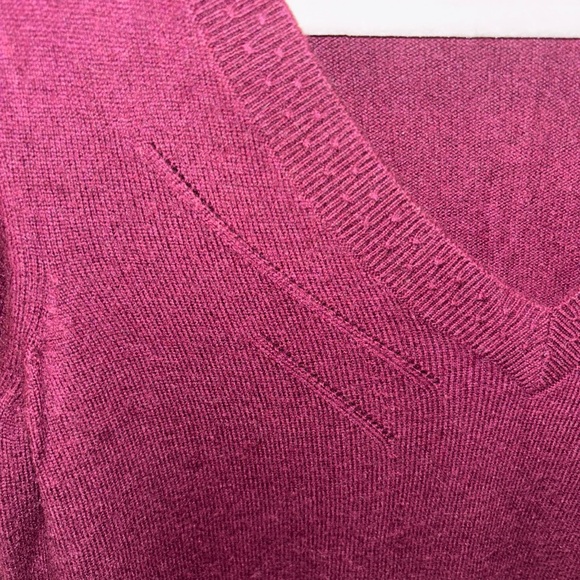 Draper James Burgundy V-Neck Plum Pullover Knit Top - Picture 3 of 8